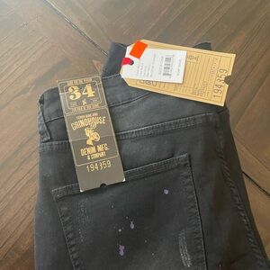Grindhouse Men's Slim Straight Black Jeans